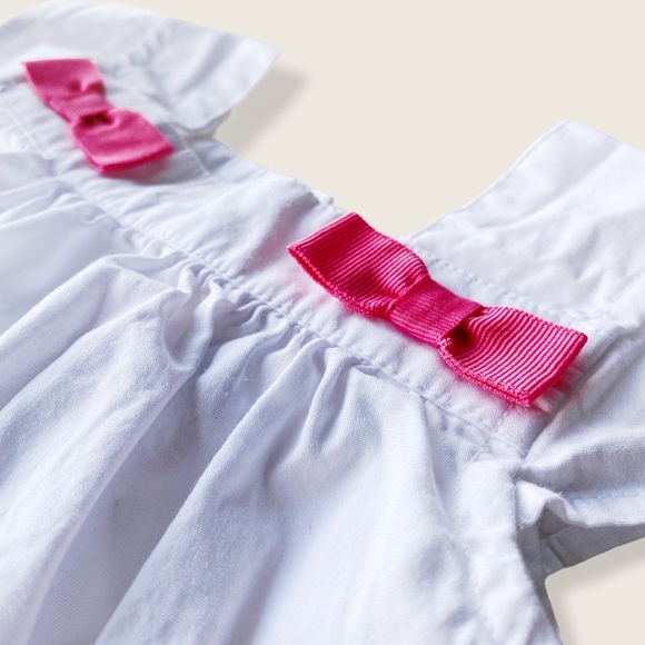 Gymboree 12-18M White Cap Sleeve Pink Bow Top - Picture 4 of 7